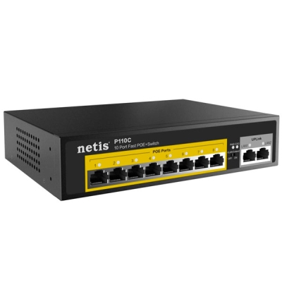 Netis P110C 8xFE PoE, 2xFE