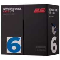 2E Кабель CAT 6, U-UTP, 305м, AWG 23/1, LSZH-1, синий